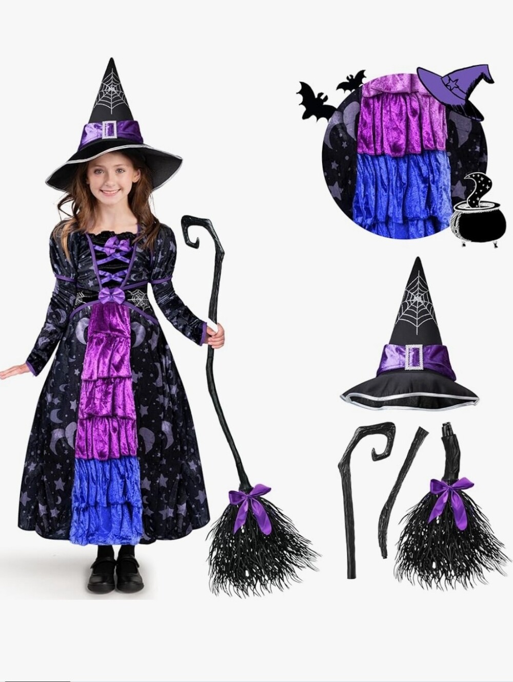 Spooktacular Creations Witch Costume Dress New Small 5-7 Years Halloween Girl's